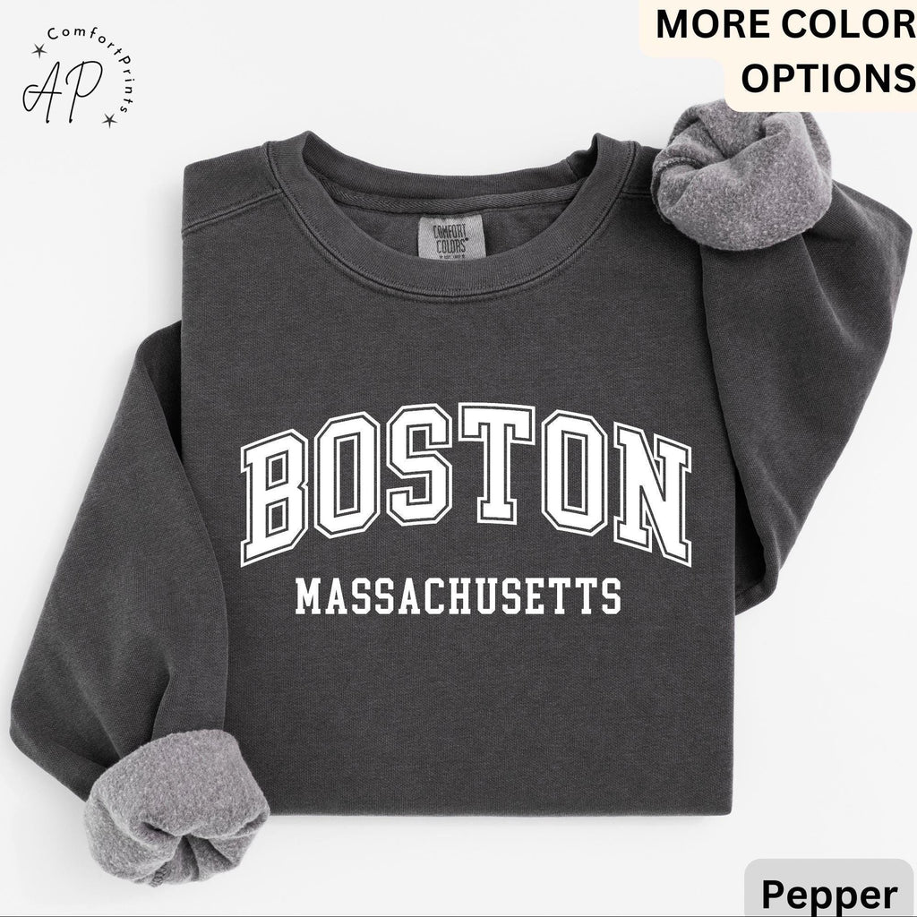 Boston Massachusetts Comfort Colors® Sweatshirt, Boston MA Sweater, Bostonian