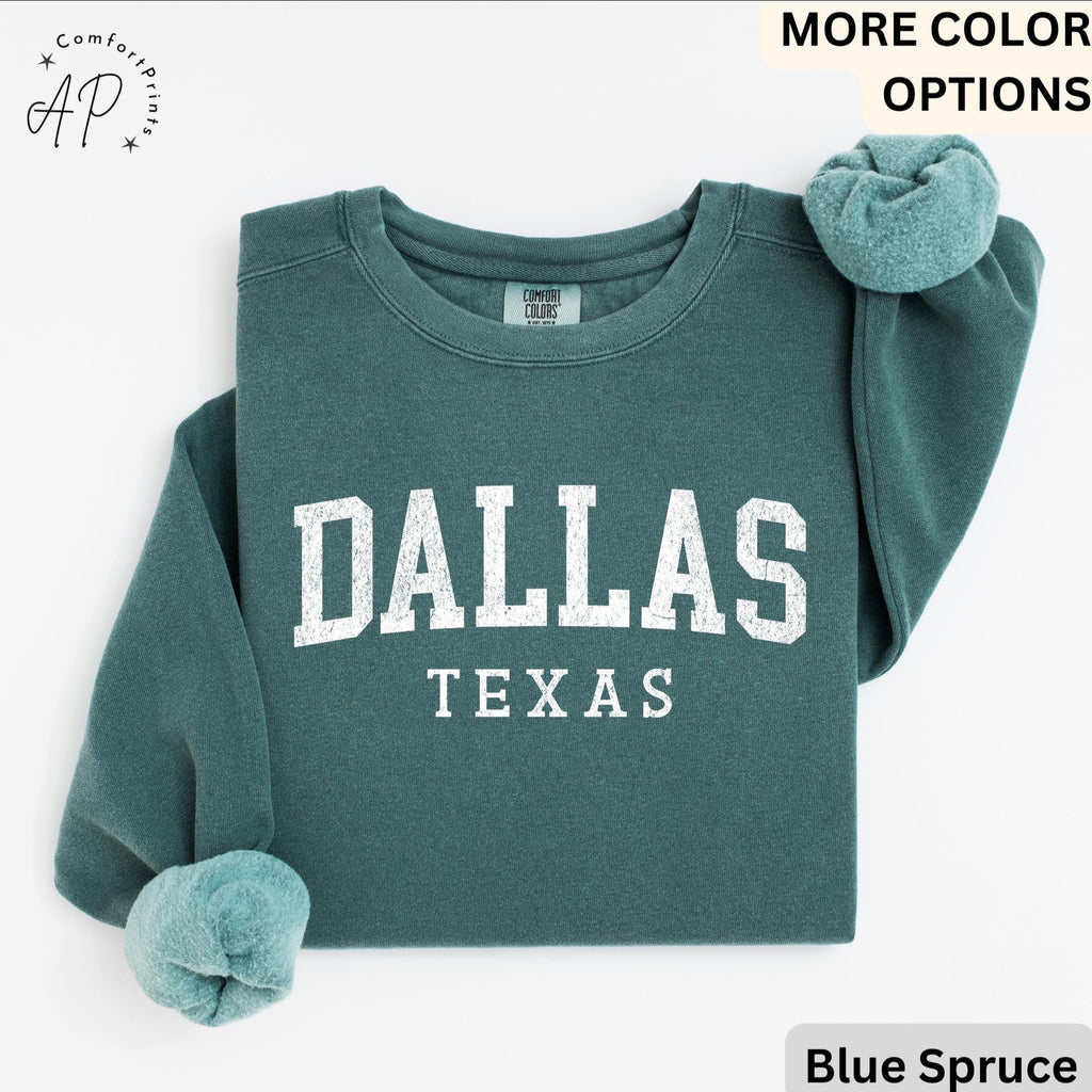 Dallas Texas Comfort Colors® Sweatshirt, Dallas Football Sweater, Dallas TX, Gift for Texans