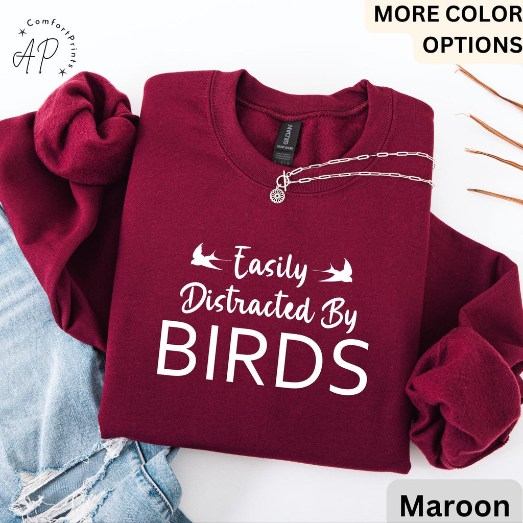 Easily Distracted By Birds Comfort Colors® Sweatshirt, Bird Watcher Sweater, Bird Lover, Gift for Ornithologists
