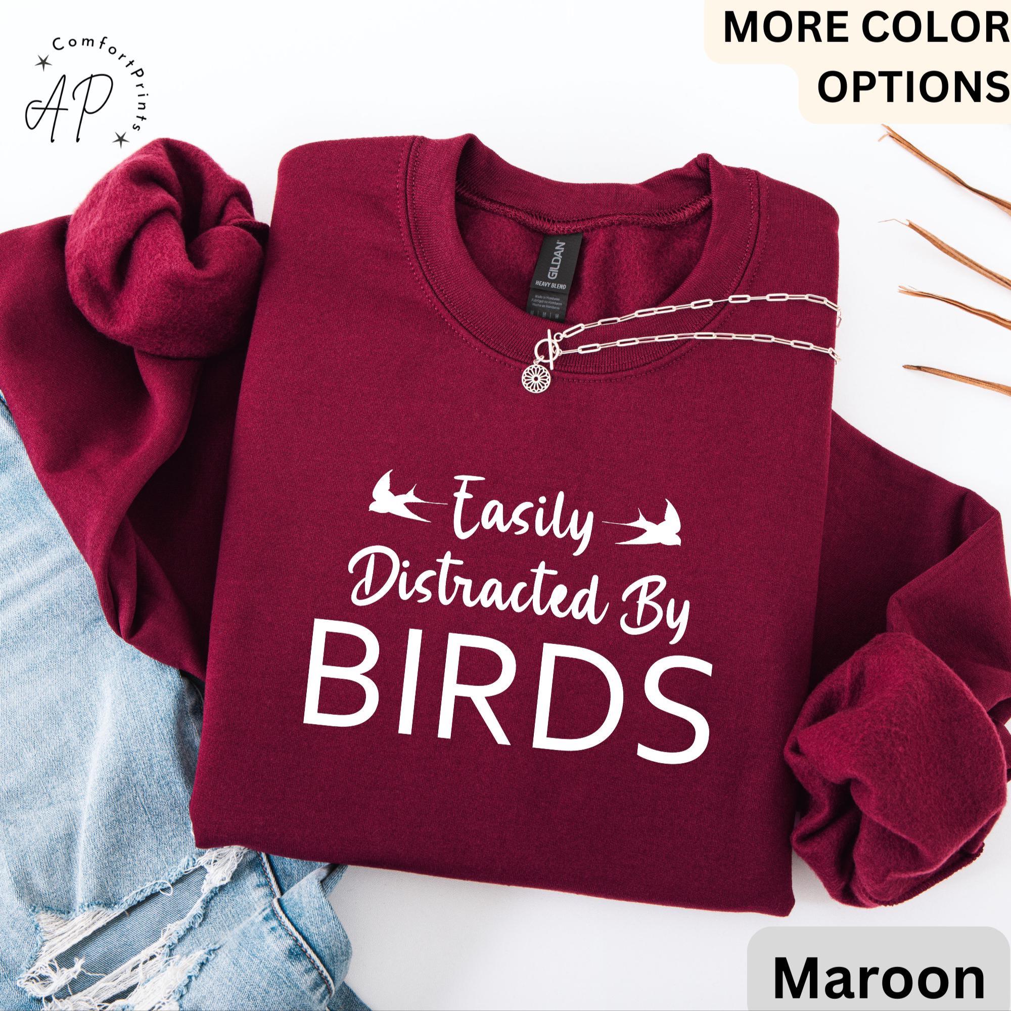 Easily Distracted By Birds Comfort Colors® Sweatshirt, Bird Watcher Sweater, Bird Lover, Gift for Ornithologists