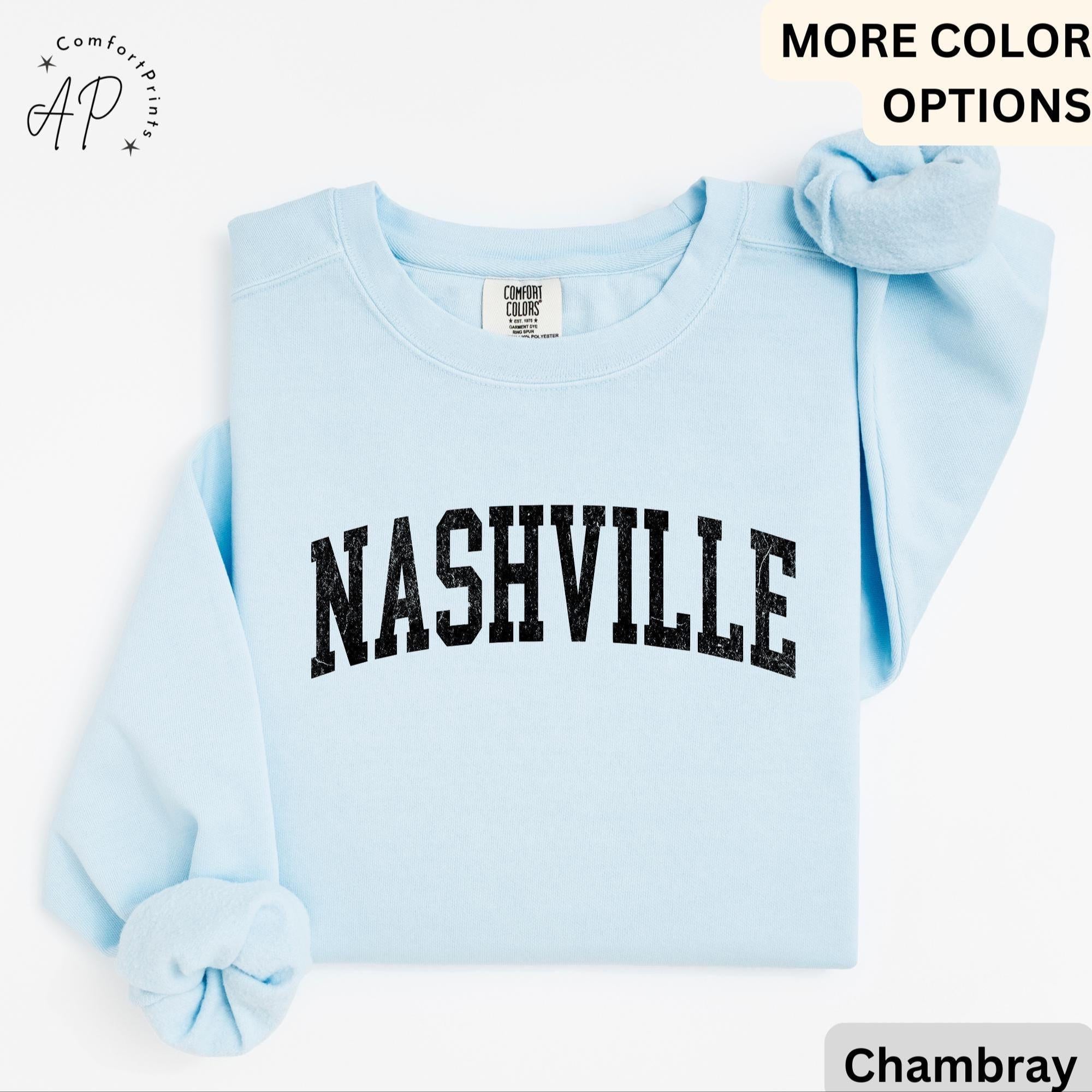 Nashville Comfort Colors® Sweatshirt, Tennessee TN Vintage Sweater, Country Music Tennessee