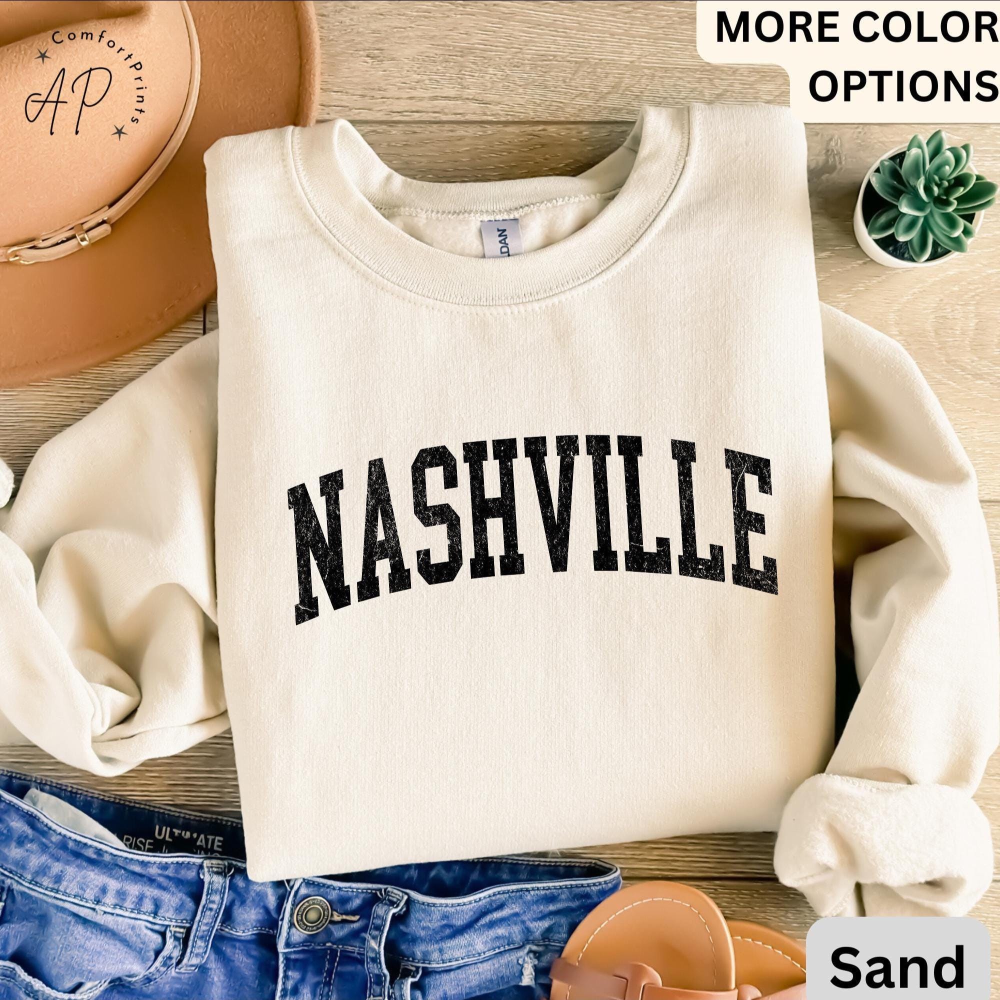 Nashville Comfort Colors® Sweatshirt, Tennessee TN Vintage Sweater, Country Music Tennessee