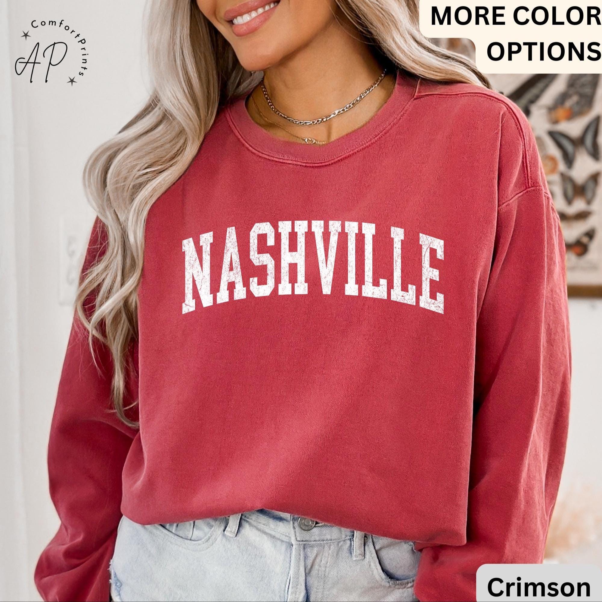 Nashville Comfort Colors® Sweatshirt, Tennessee TN Vintage Sweater, Country Music Tennessee