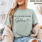 Golden Retriever Comfort Colors® T-Shirt, Just A Girl Who Loves Her Golden Shirt, Dog Mom Tee, Gift for Dog Lover