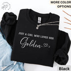 Golden Retriever Comfort Colors® Sweatshirt, Just A Girl Who Loves Her Golden Sweater, Dog Mom, Gift for Dog Lover