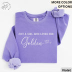 Golden Retriever Comfort Colors® Sweatshirt, Just A Girl Who Loves Her Golden Sweater, Dog Mom, Gift for Dog Lover