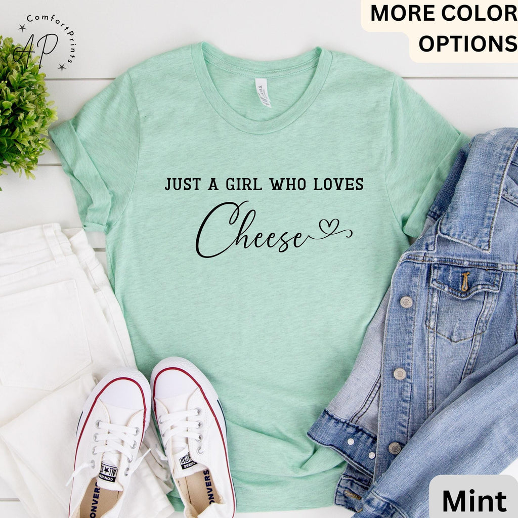 Cheese Comfort Colors® T-Shirt, Just A Girl Who Loves Cheese Shirt, Gift for Cheese Lover, I Love Cheese