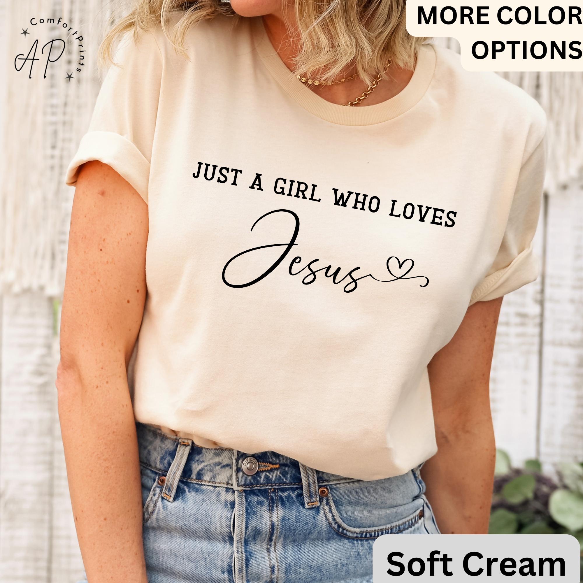 Jesus Lover Comfort Colors® T-Shirt, Just A Girl Who Loves Jesus Shirt, Religious Tee, Gift for Christian