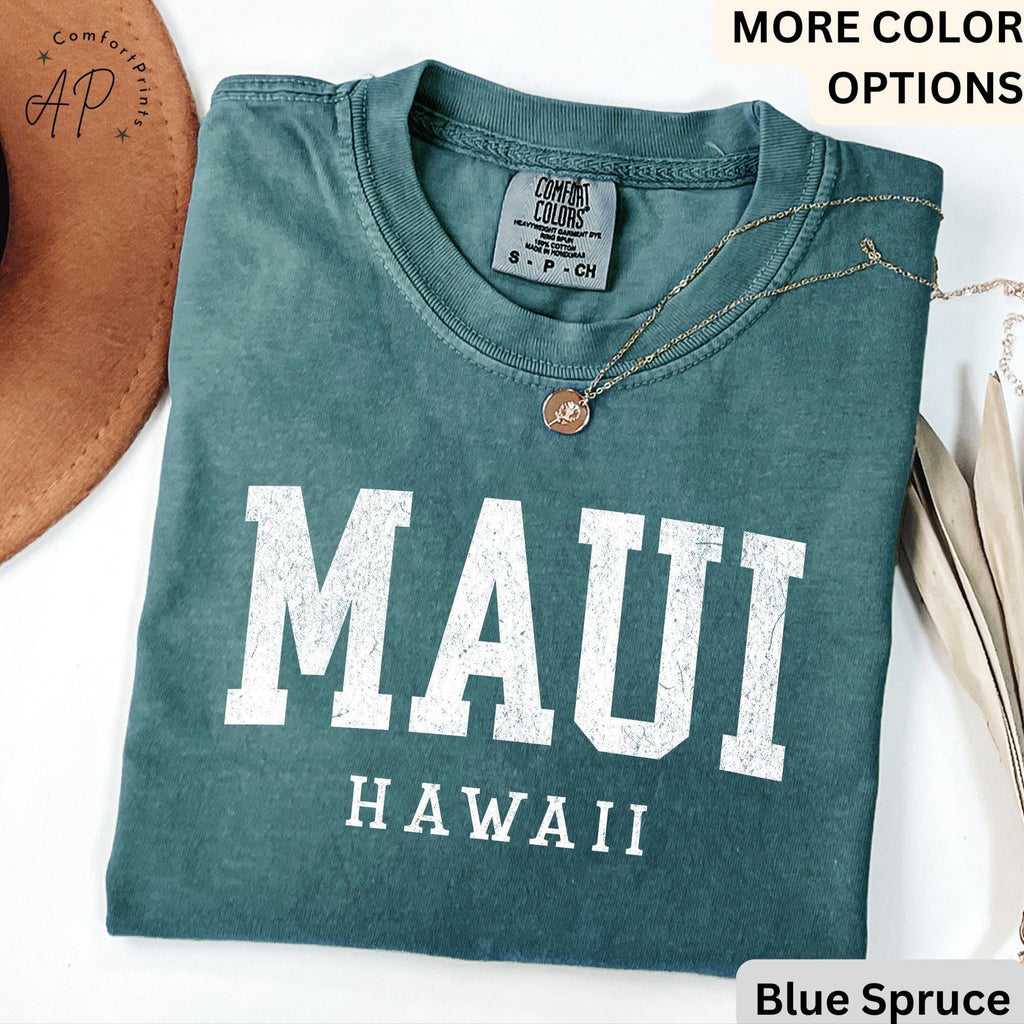 Maui Hawaii Comfort Colors® T-Shirt, Maui HI Vacation Trip Shirt, State of Hawaii Tee, Gift for Hawaiian Honeymoon