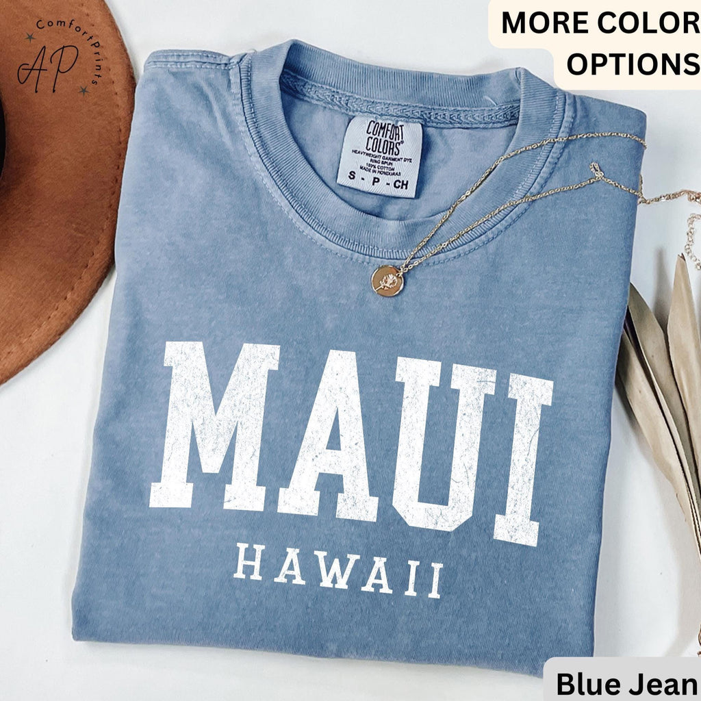 Maui Hawaii Comfort Colors® T-Shirt, Maui HI Vacation Trip Shirt, State of Hawaii Tee, Gift for Hawaiian Honeymoon