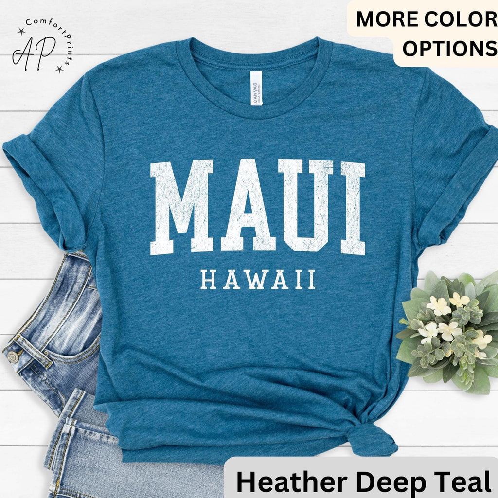 Maui Hawaii Comfort Colors® T-Shirt, Maui HI Vacation Trip Shirt, State of Hawaii Tee, Gift for Hawaiian Honeymoon