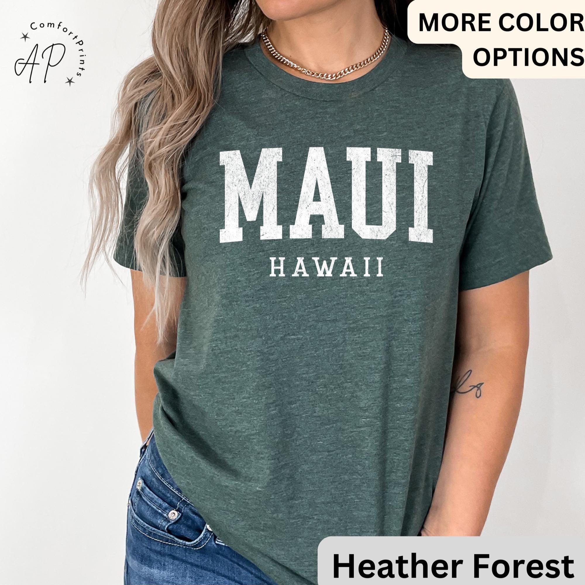 Maui Hawaii Comfort Colors® T-Shirt, Maui HI Vacation Trip Shirt, State of Hawaii Tee, Gift for Hawaiian Honeymoon