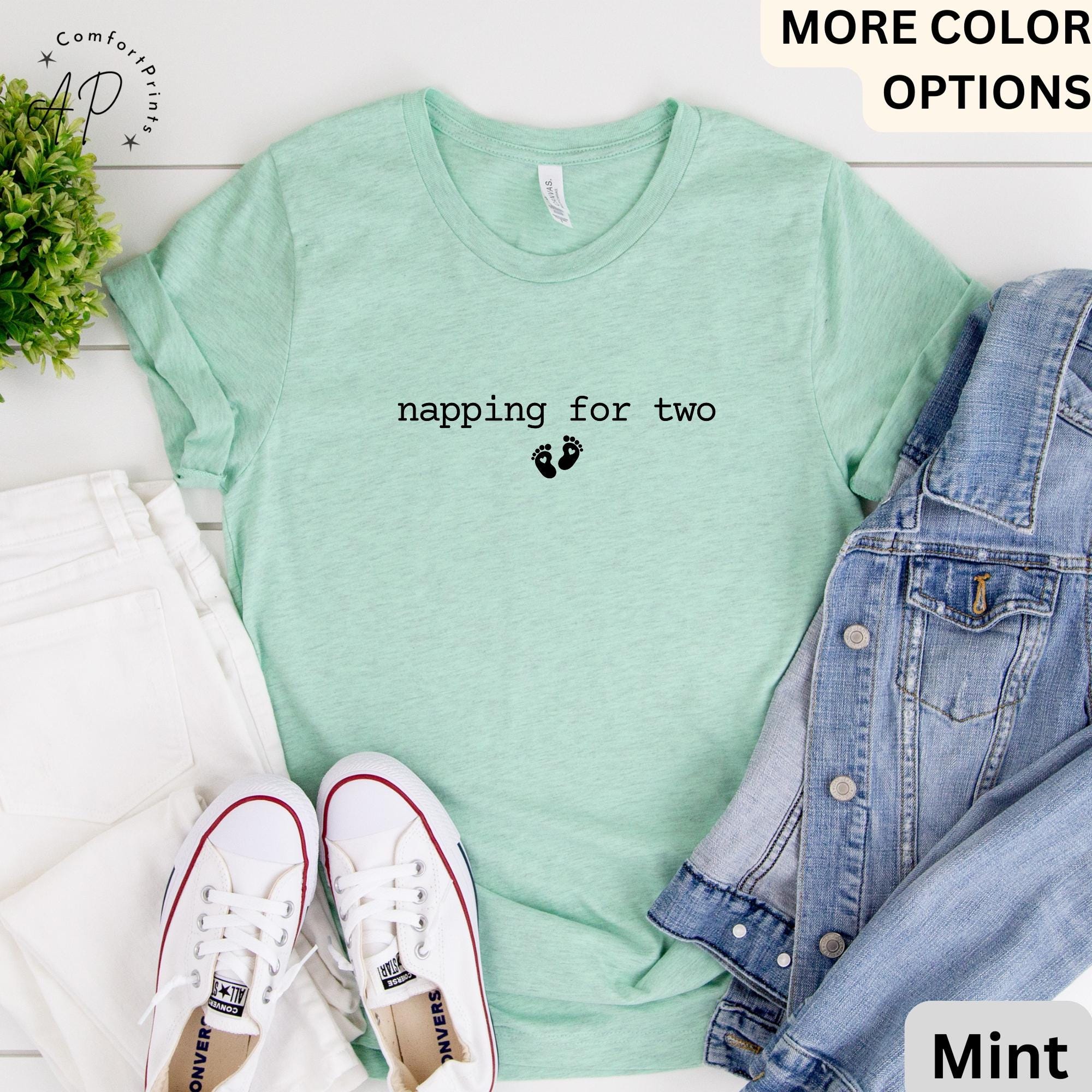 Pregnancy Announcement Comfort Colors® T-Shirt, Napping For Two Shirt, Mom To Be Tee, Gift for Pregnancy Reveal, Maternity