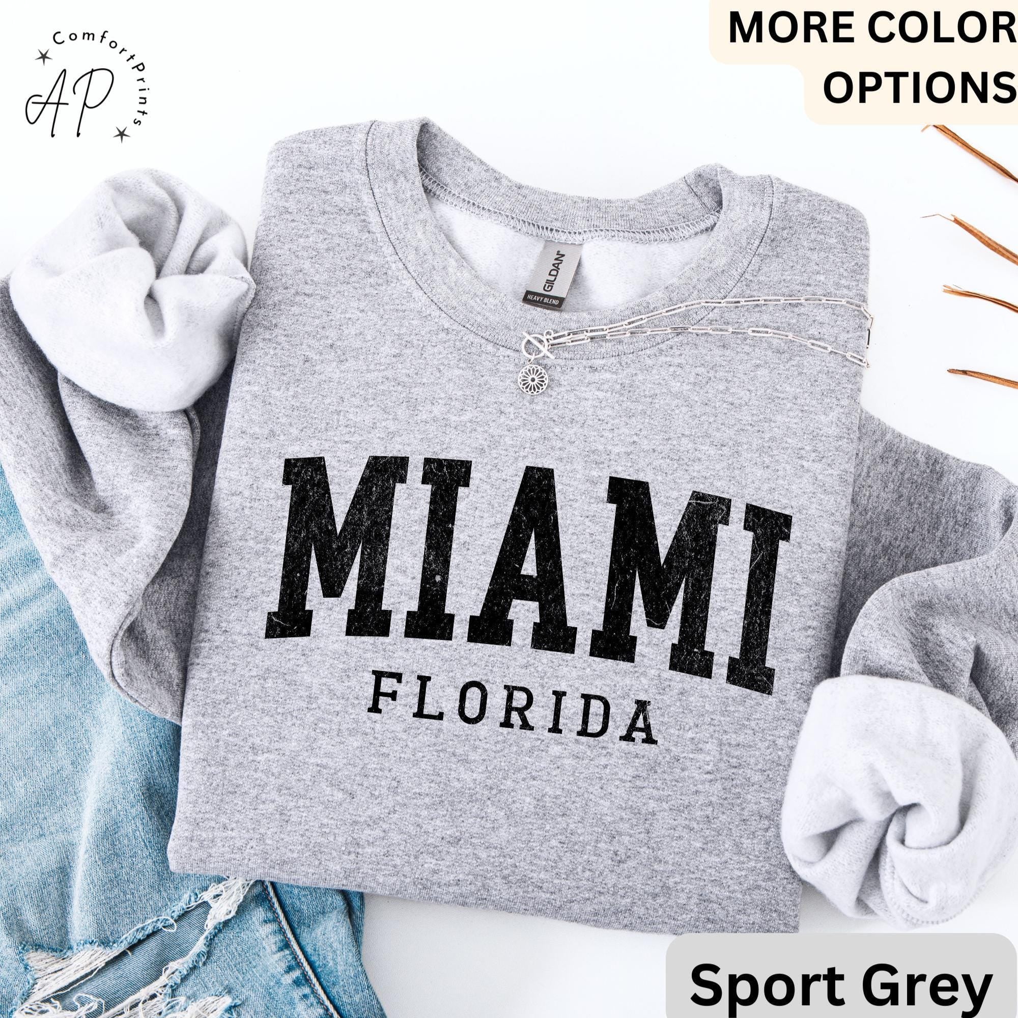 Miami Florida Comfort Colors® Sweatshirt, Miami FL Travel Souvenir Sweater, State of Florida, Gift for Florida Girl Trip