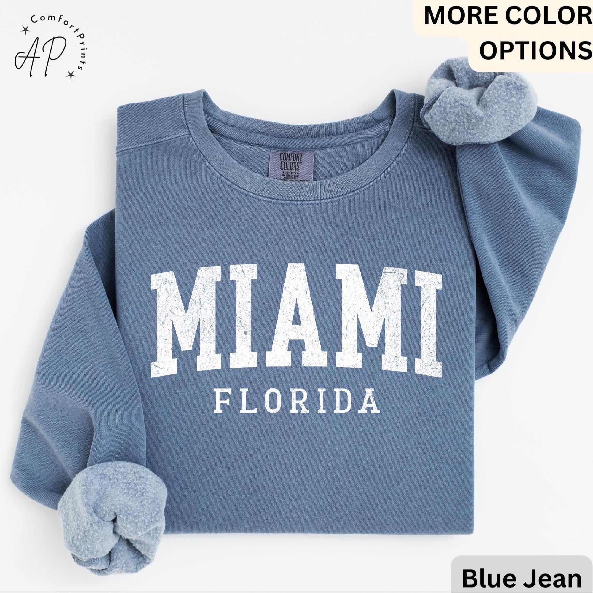 Miami Florida Comfort Colors® Sweatshirt, Miami FL Travel Souvenir Sweater, State of Florida, Gift for Florida Girl Trip