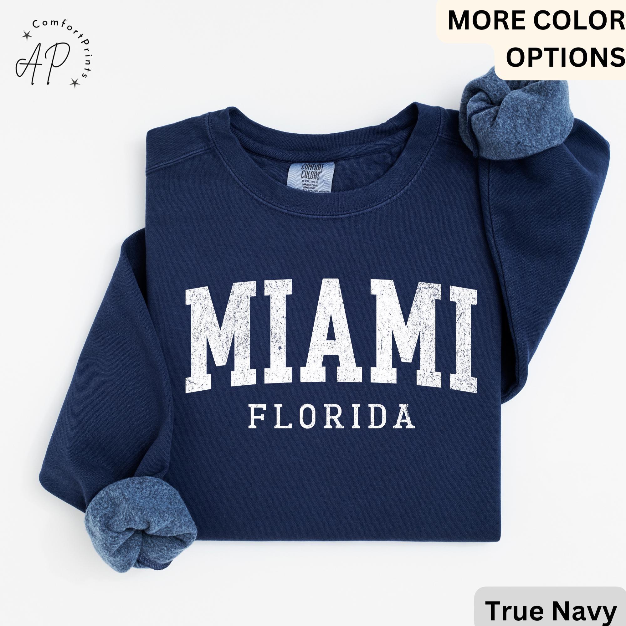 Miami Florida Comfort Colors® Sweatshirt, Miami FL Travel Souvenir Sweater, State of Florida, Gift for Florida Girl Trip