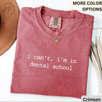 Dental Student Comfort Colors® T-Shirt, I Can't I'm In Dental School Shirt, Future Dentist Tee, Gift For Dentistry