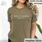 Bible Verse Comfort Colors® T-Shirt, Made to Worship Shirt Psalm 95:1 Shirt, Christian Tee, Faith Gift, Christian Mom