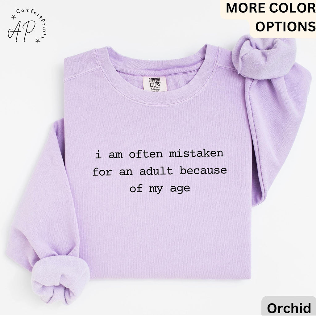 Birthday Comfort Colors® Sweatshirt, I Am Often Mistaken For An Adult Because Of My Age Sweater, Funny Sarcastic, Gift for Her