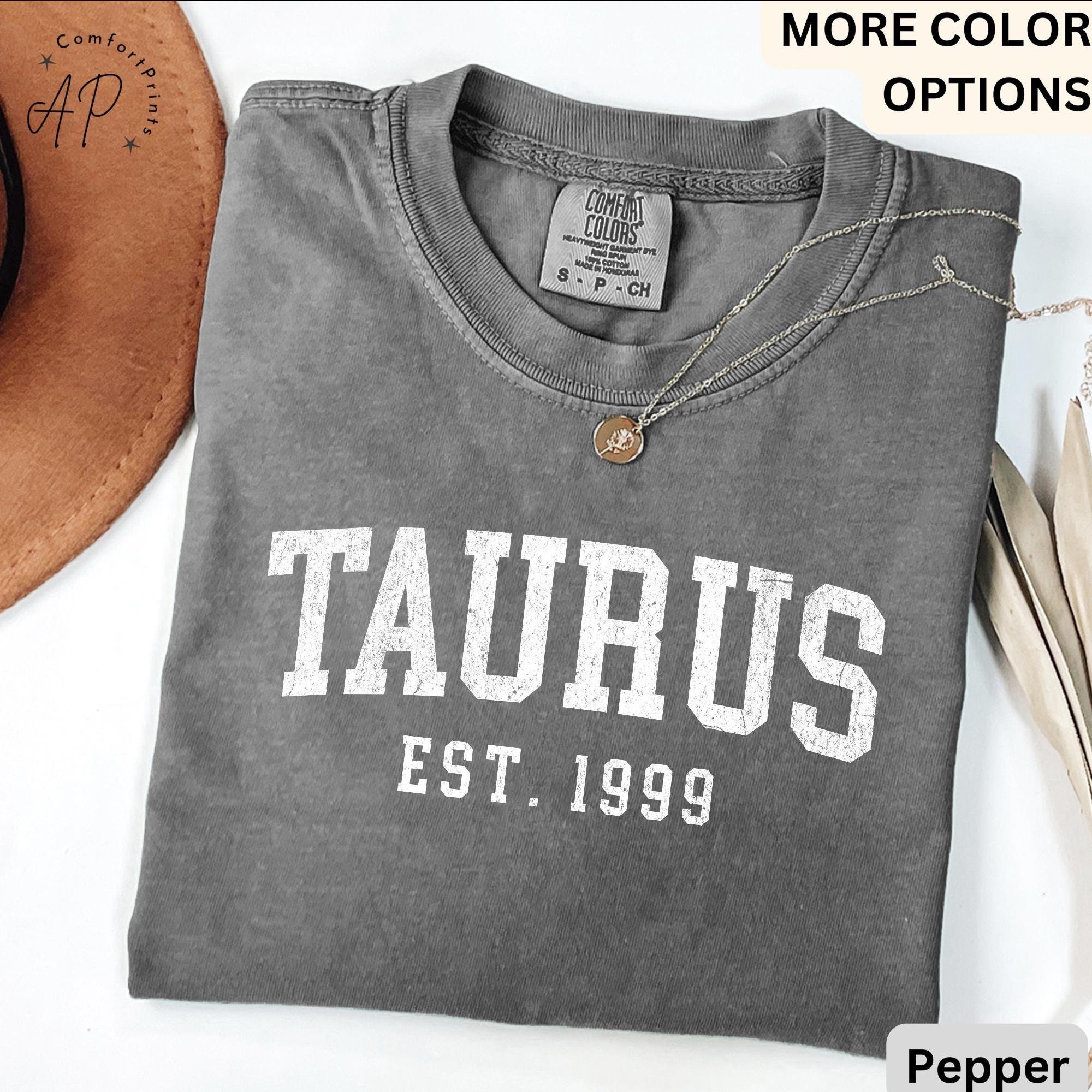 Custom Taurus Comfort Colors® T-Shirt, Personalized Taurus Horoscope Birth Year Shirt, Astrology Tee, Gift for Birthday Zodiac