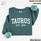 Custom Taurus Comfort Colors® Sweatshirt, Personalized Taurus Horoscope Birth Year Sweater, Astrology, Gift for Birthday Zodiac