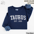 Custom Taurus Comfort Colors® Sweatshirt, Personalized Taurus Horoscope Birth Year Sweater, Astrology, Gift for Birthday Zodiac