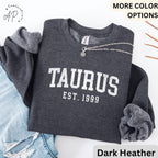 Custom Taurus Comfort Colors® Sweatshirt, Personalized Taurus Horoscope Birth Year Sweater, Astrology, Gift for Birthday Zodiac