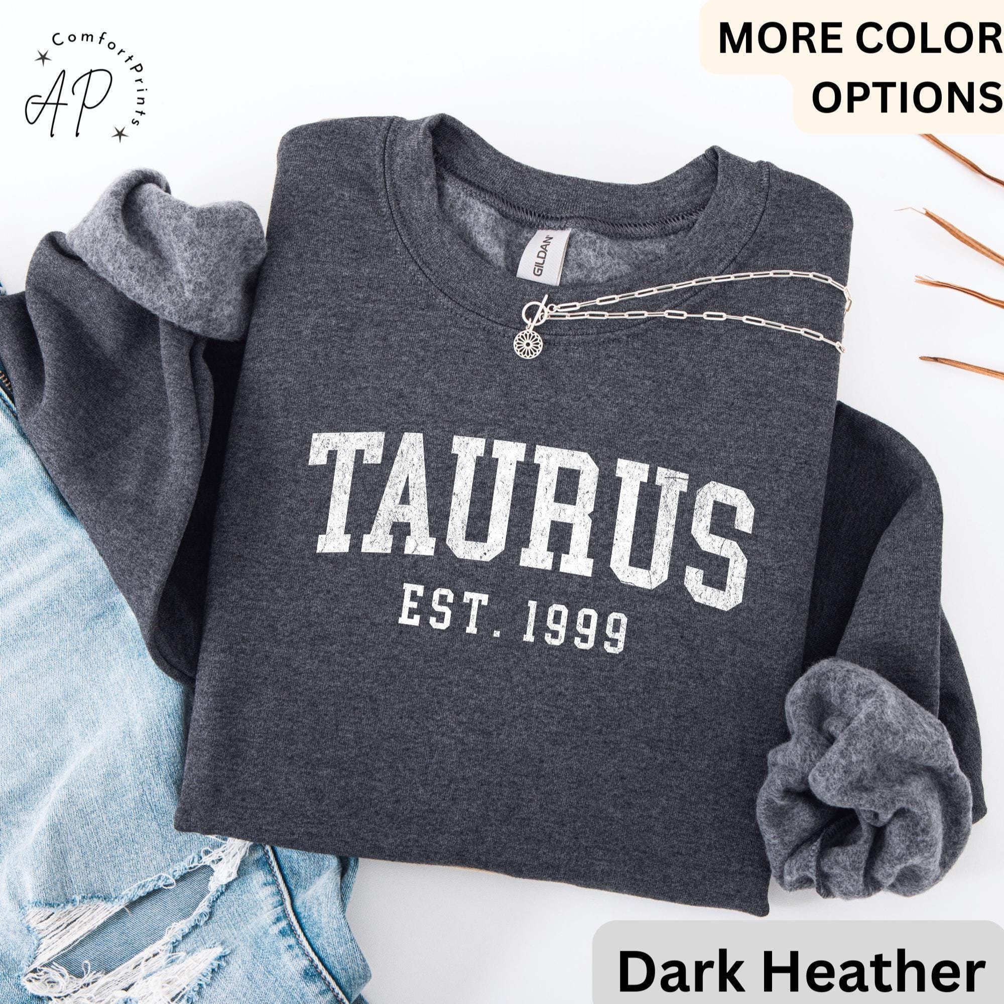 Custom Taurus Comfort Colors® Sweatshirt, Personalized Taurus Horoscope Birth Year Sweater, Astrology, Gift for Birthday Zodiac