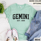 Custom Gemini Comfort Colors® T-Shirt, Personalized Gemini Horoscope Birth Year Shirt, Astrology Tee, Gift for Birthday Zodiac