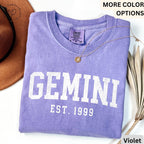 Custom Gemini Comfort Colors® T-Shirt, Personalized Gemini Horoscope Birth Year Shirt, Astrology Tee, Gift for Birthday Zodiac