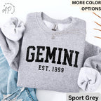 Custom Gemini Comfort Colors® Sweatshirt, Personalized Gemini Horoscope Birth Year Sweater, Astrology, Gift for Birthday Zodiac