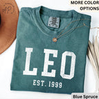 Custom Leo Comfort Colors® T-Shirt, Personalized Leo Horoscope Birth Year Shirt, Astrology Tee, Gift for Birthday Zodiac
