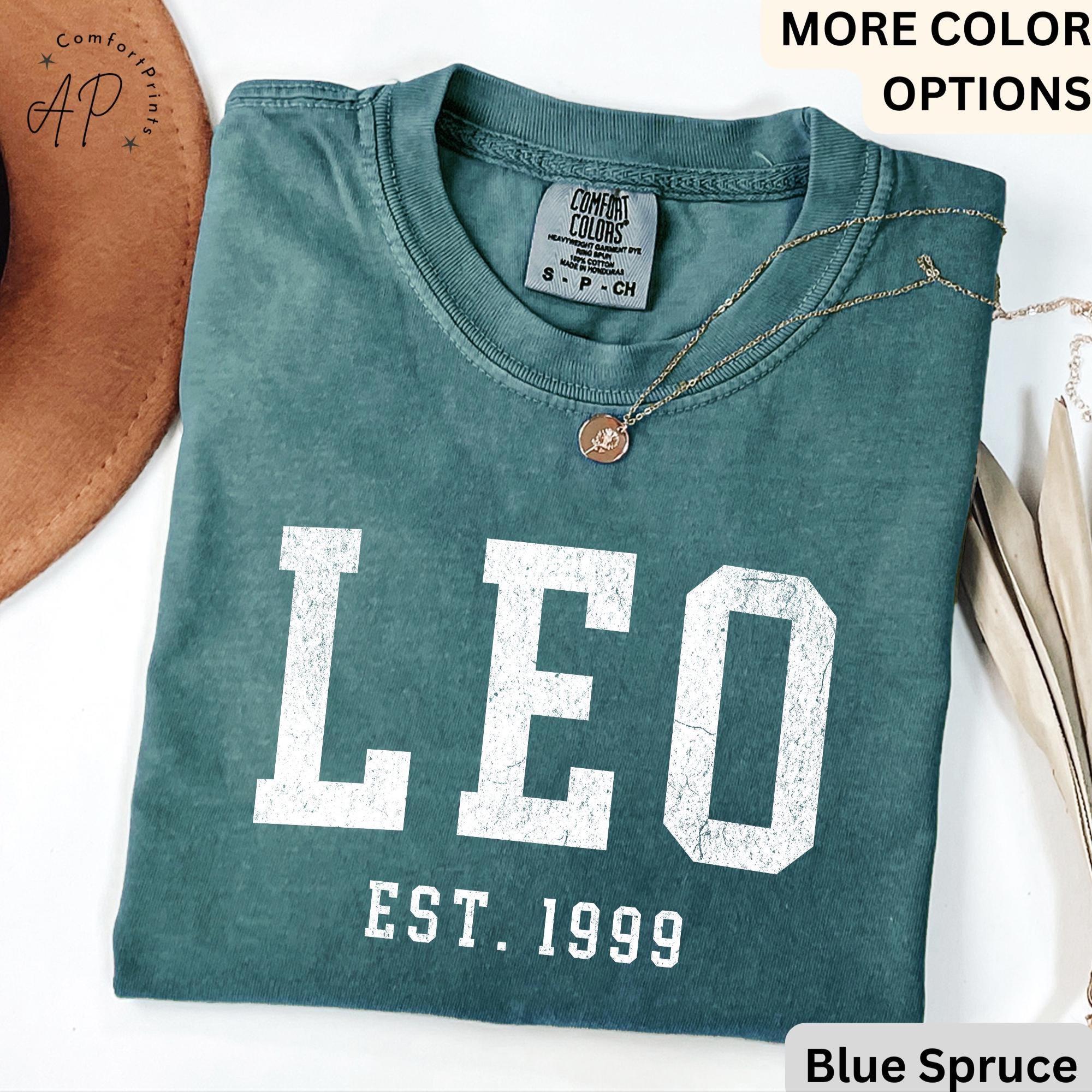 Custom Leo Comfort Colors® T-Shirt, Personalized Leo Horoscope Birth Year Shirt, Astrology Tee, Gift for Birthday Zodiac