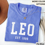 Custom Leo Comfort Colors® T-Shirt, Personalized Leo Horoscope Birth Year Shirt, Astrology Tee, Gift for Birthday Zodiac