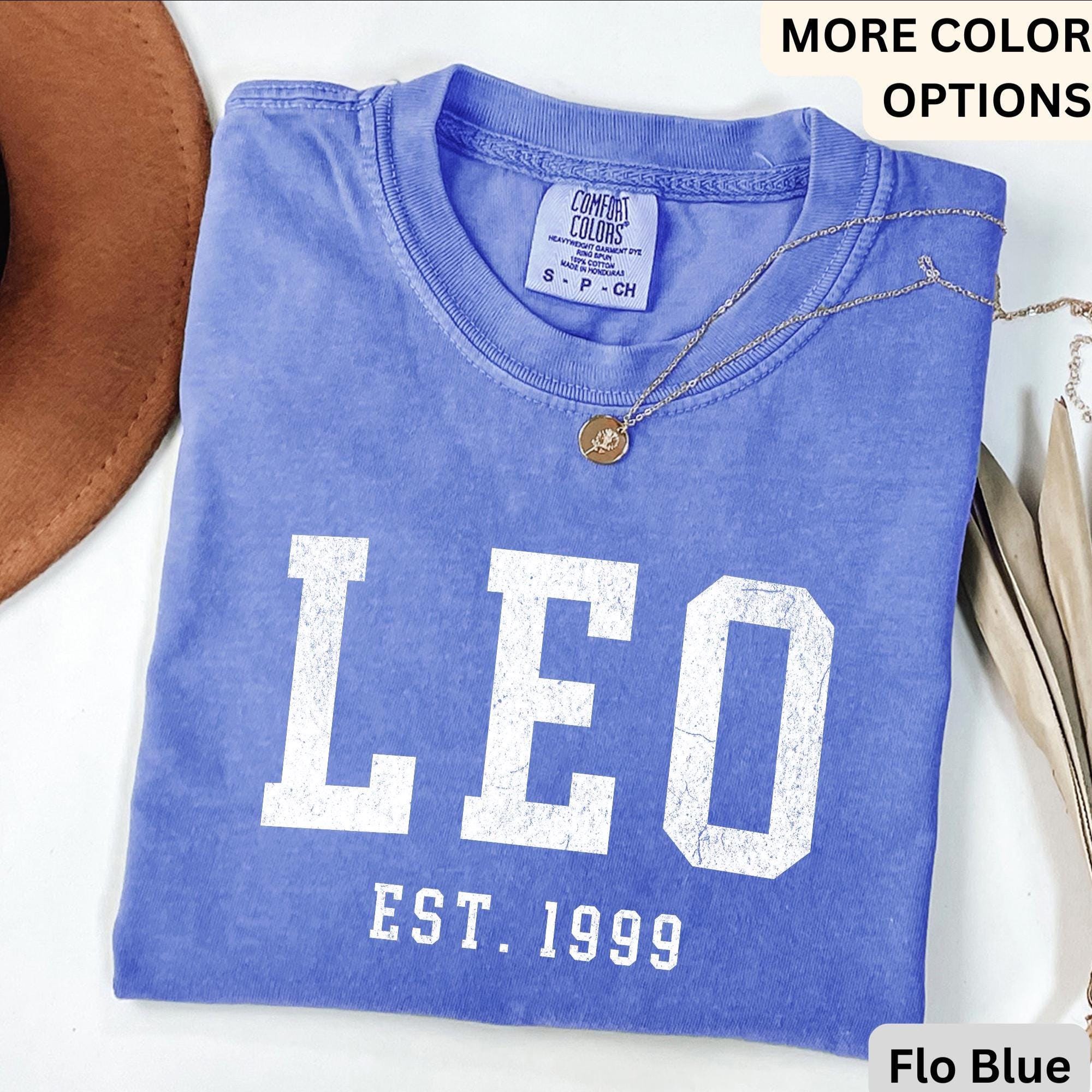 Custom Leo Comfort Colors® T-Shirt, Personalized Leo Horoscope Birth Year Shirt, Astrology Tee, Gift for Birthday Zodiac