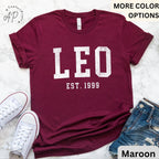 Custom Leo Comfort Colors® T-Shirt, Personalized Leo Horoscope Birth Year Shirt, Astrology Tee, Gift for Birthday Zodiac