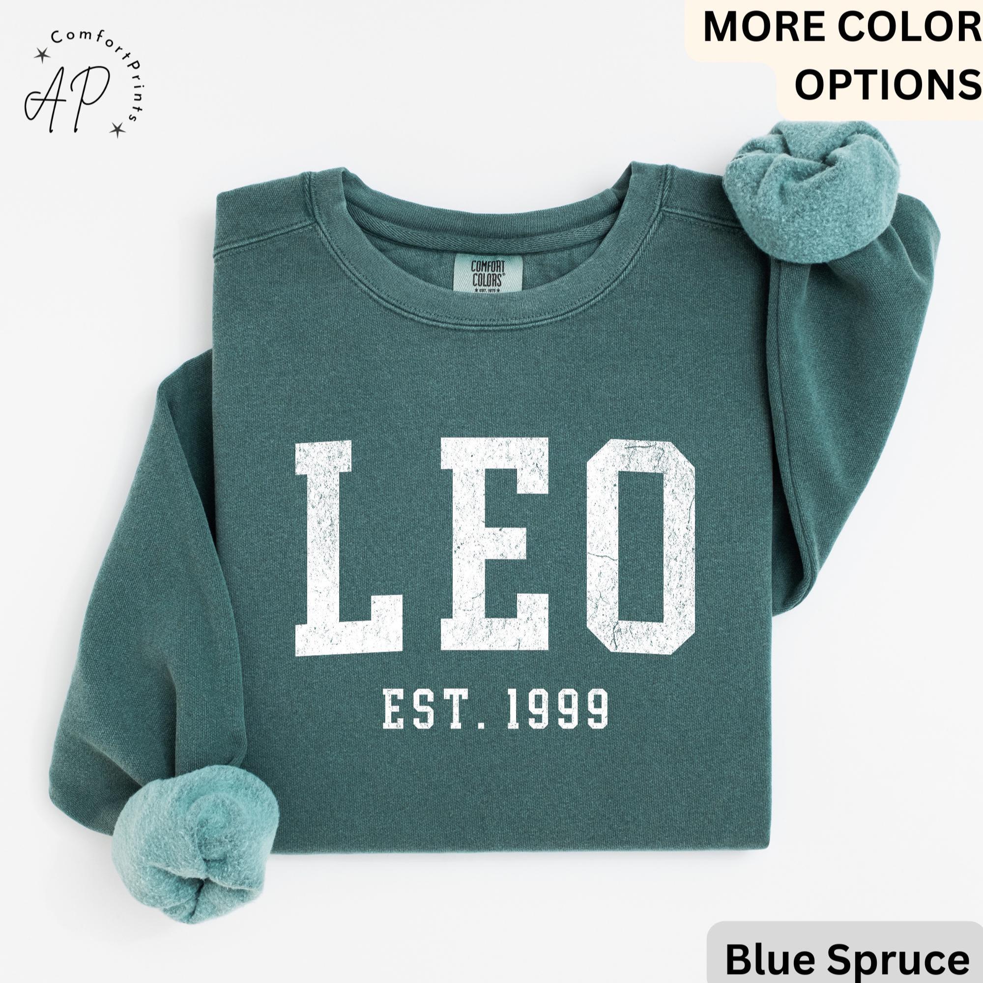 Custom Leo Comfort Colors® Sweatshirt, Personalized Leo Horoscope Birth Year Sweater, Astrology, Gift for Birthday Zodiac