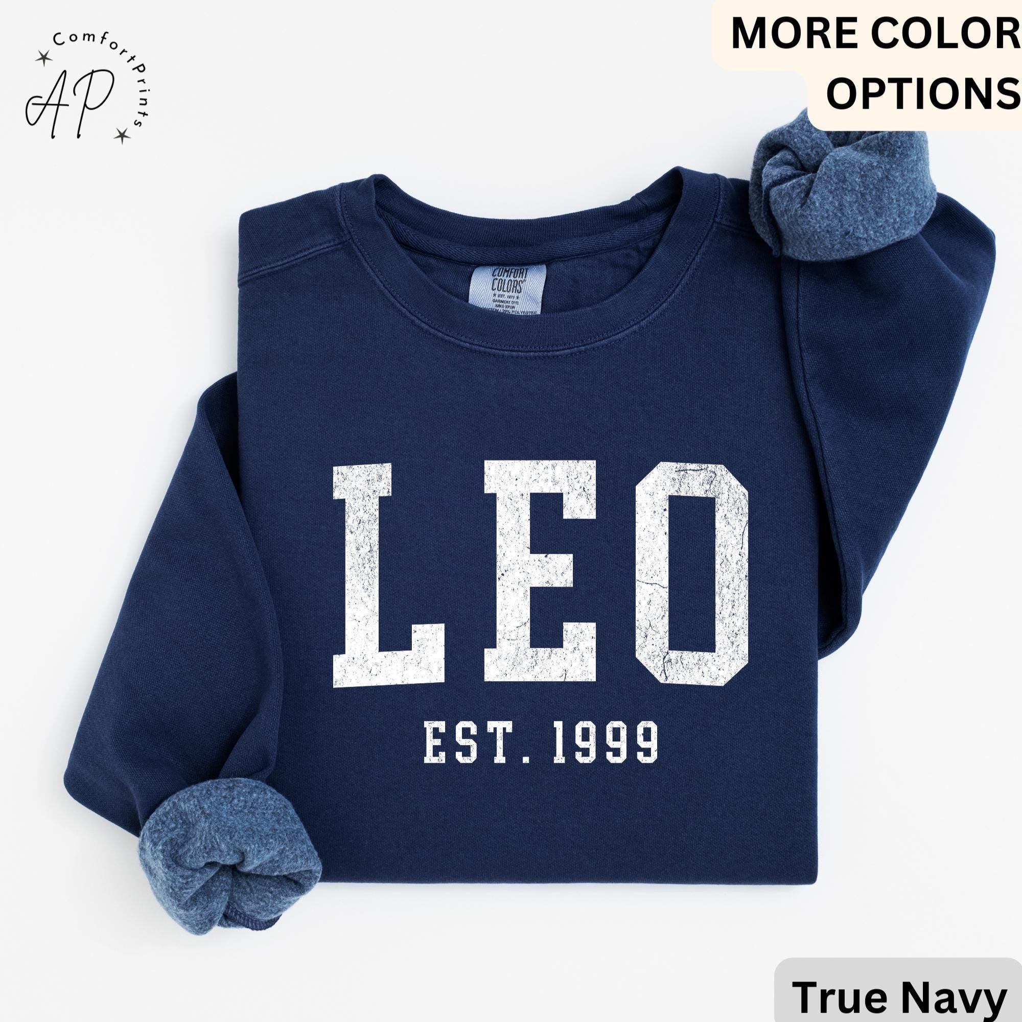 Custom Leo Comfort Colors® Sweatshirt, Personalized Leo Horoscope Birth Year Sweater, Astrology, Gift for Birthday Zodiac