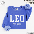 Custom Leo Comfort Colors® Sweatshirt, Personalized Leo Horoscope Birth Year Sweater, Astrology, Gift for Birthday Zodiac