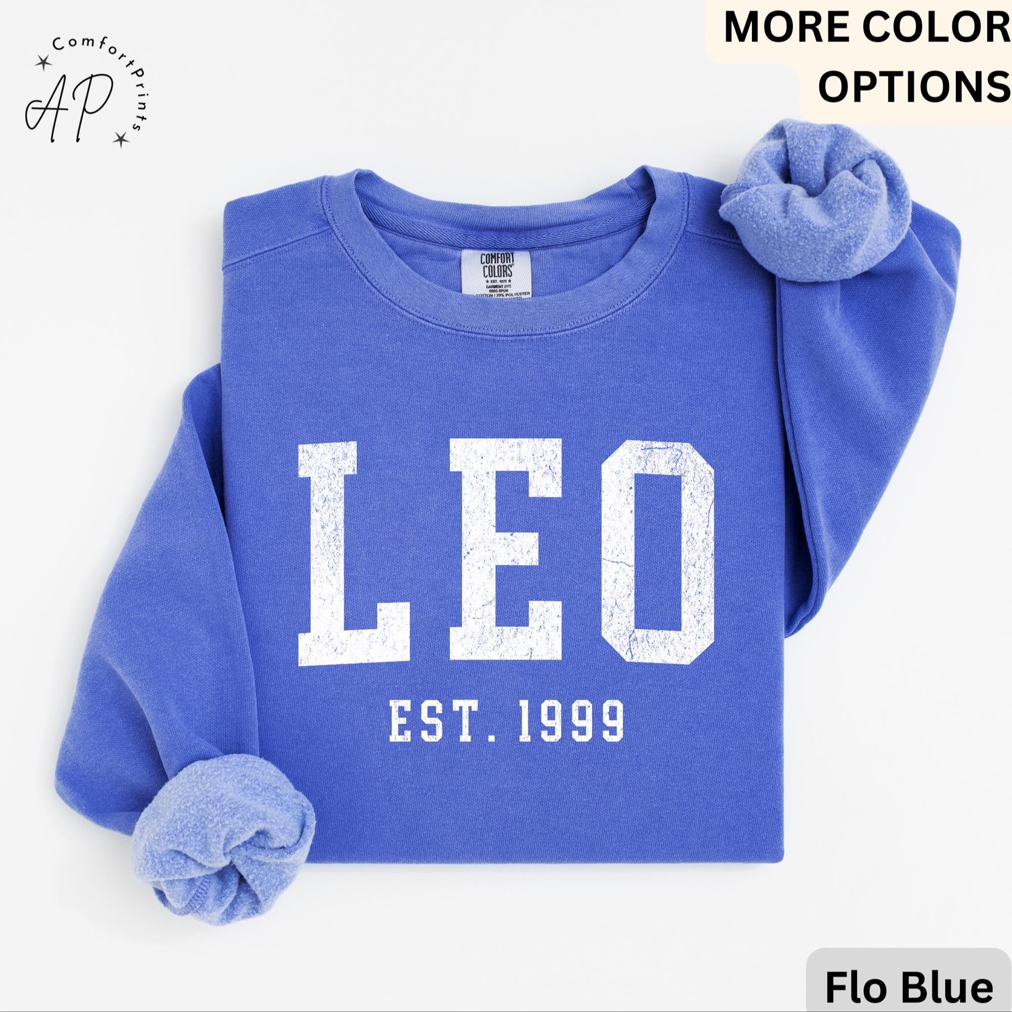 Custom Leo Comfort Colors® Sweatshirt, Personalized Leo Horoscope Birth Year Sweater, Astrology, Gift for Birthday Zodiac