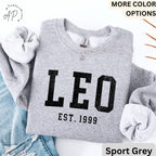 Custom Leo Comfort Colors® Sweatshirt, Personalized Leo Horoscope Birth Year Sweater, Astrology, Gift for Birthday Zodiac