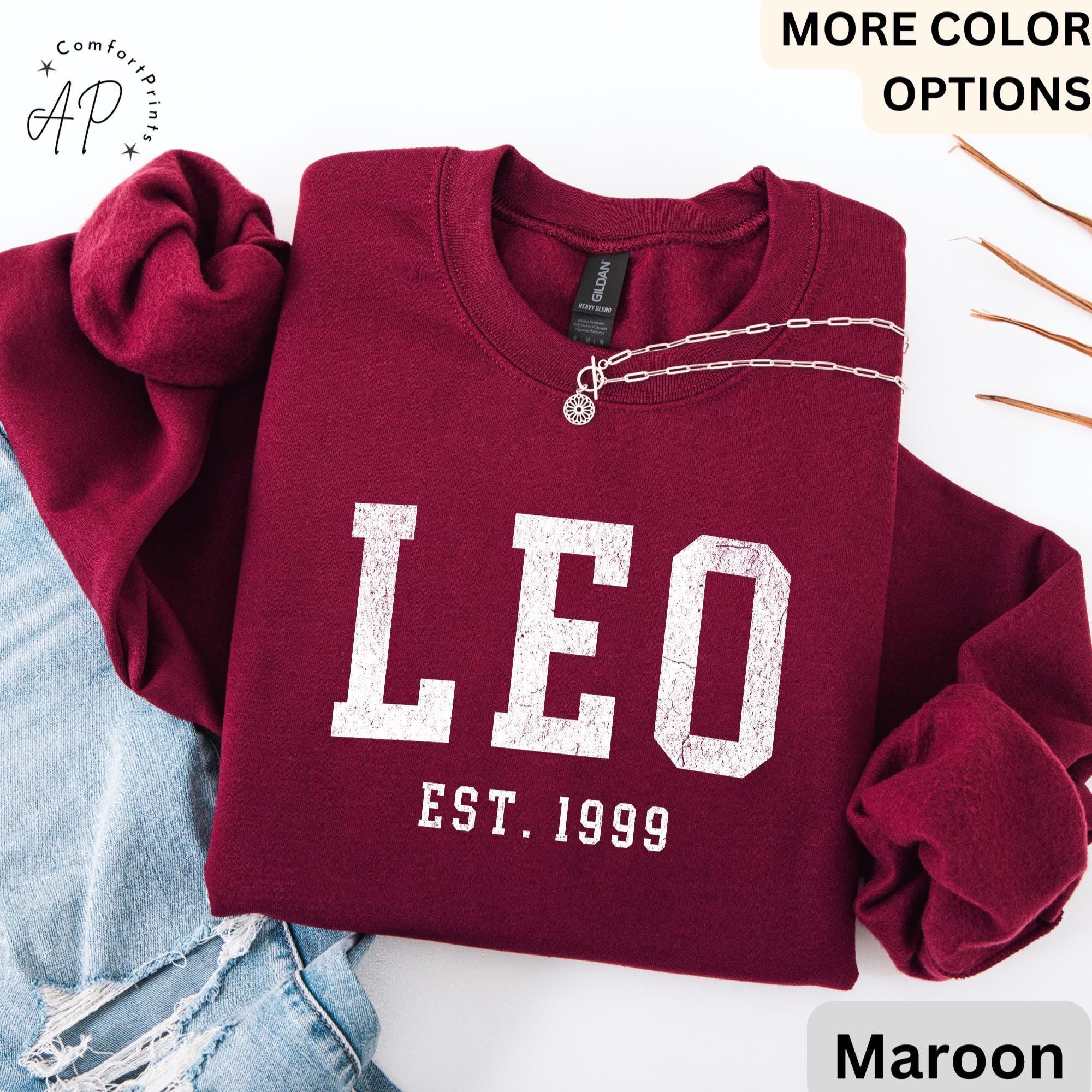 Custom Leo Comfort Colors® Sweatshirt, Personalized Leo Horoscope Birth Year Sweater, Astrology, Gift for Birthday Zodiac