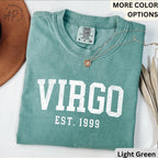 Custom Virgo Comfort Colors® T-Shirt, Personalized Virgo Horoscope Birth Year Shirt, Astrology Tee, Gift for Birthday Zodiac