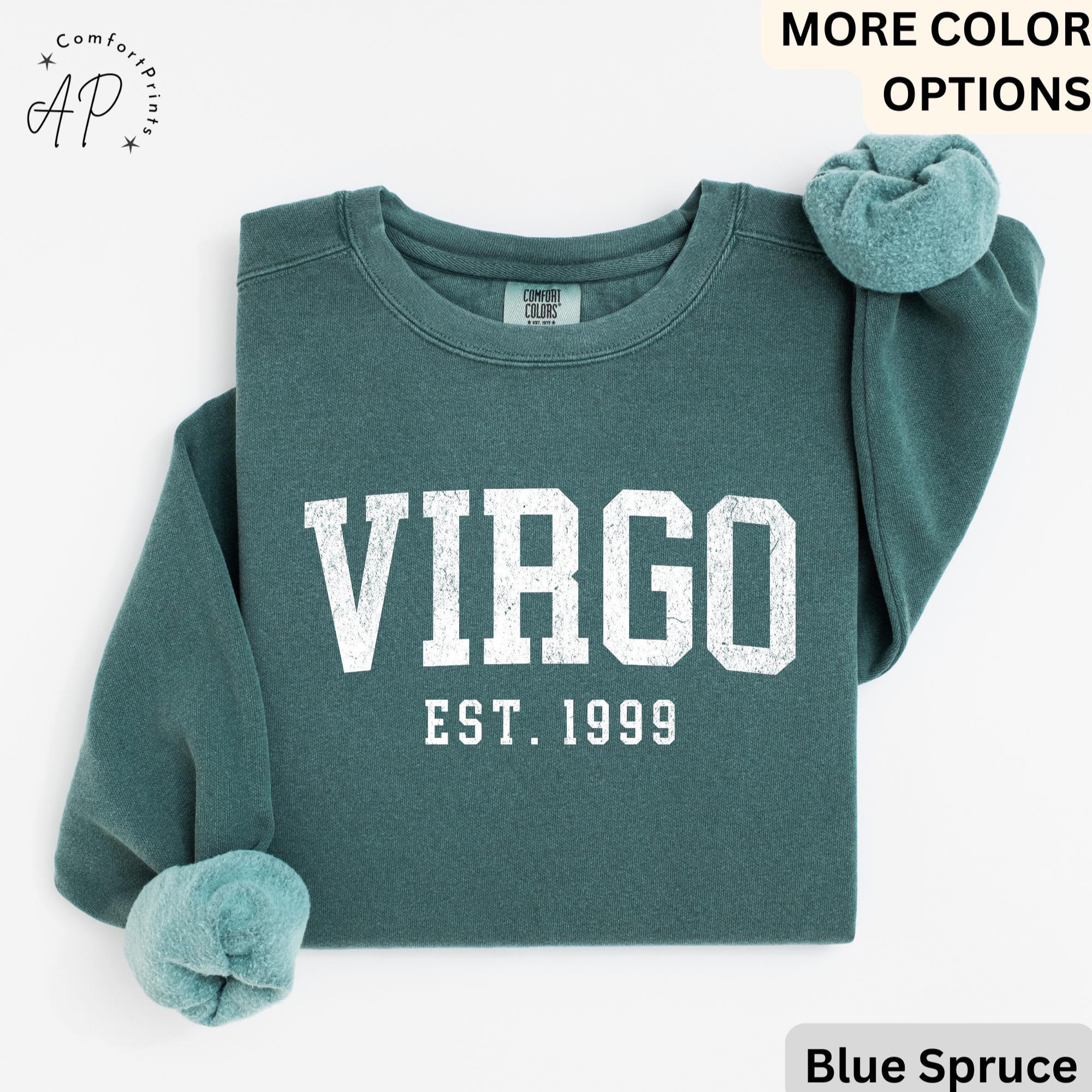 Custom Virgo Comfort Colors® Sweatshirt, Personalized Virgo Horoscope Birth Year Sweater, Astrology, Gift for Birthday Zodiac
