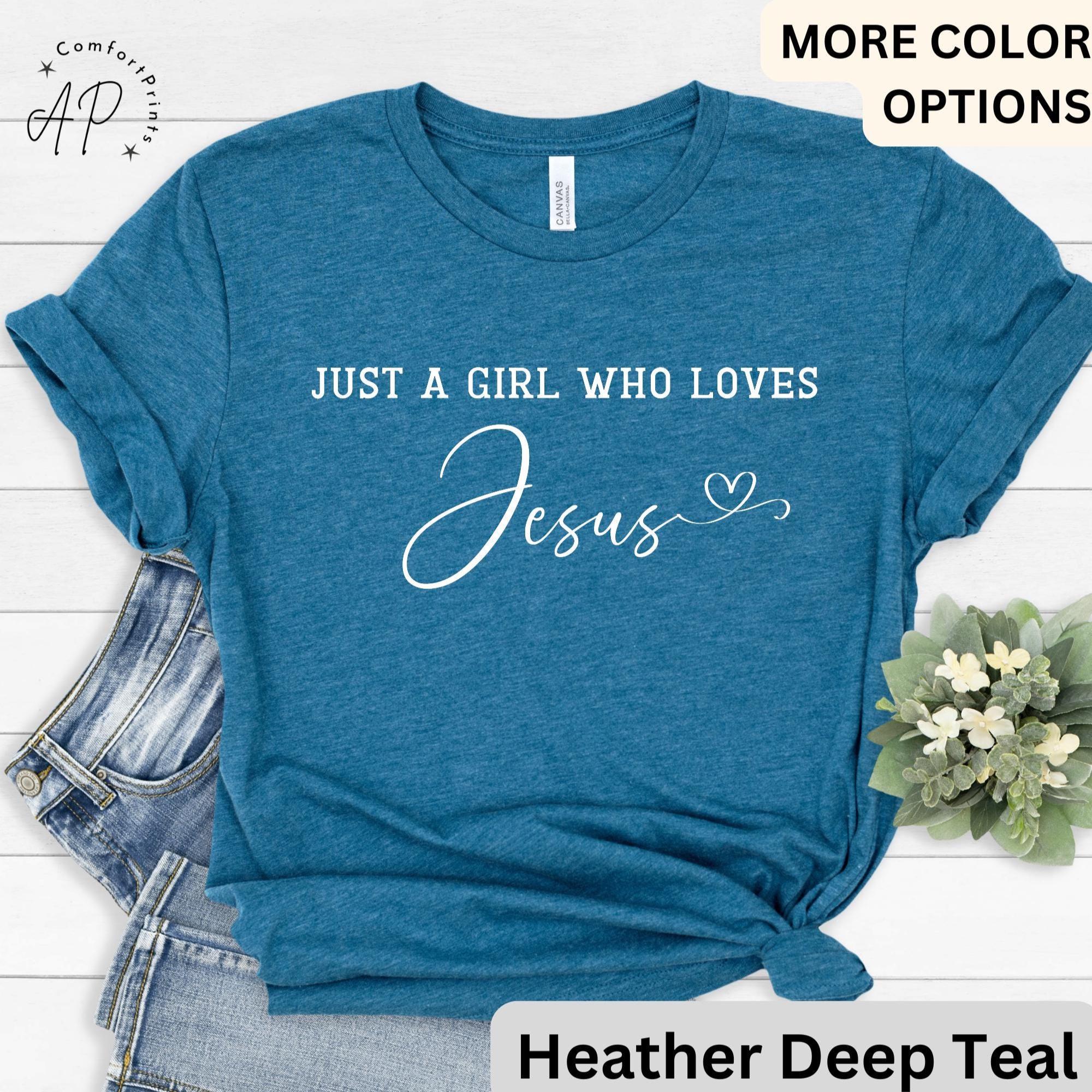 Jesus Lover Comfort Colors® T-Shirt, Just A Girl Who Loves Jesus Shirt, Religious Tee, Gift for Christian