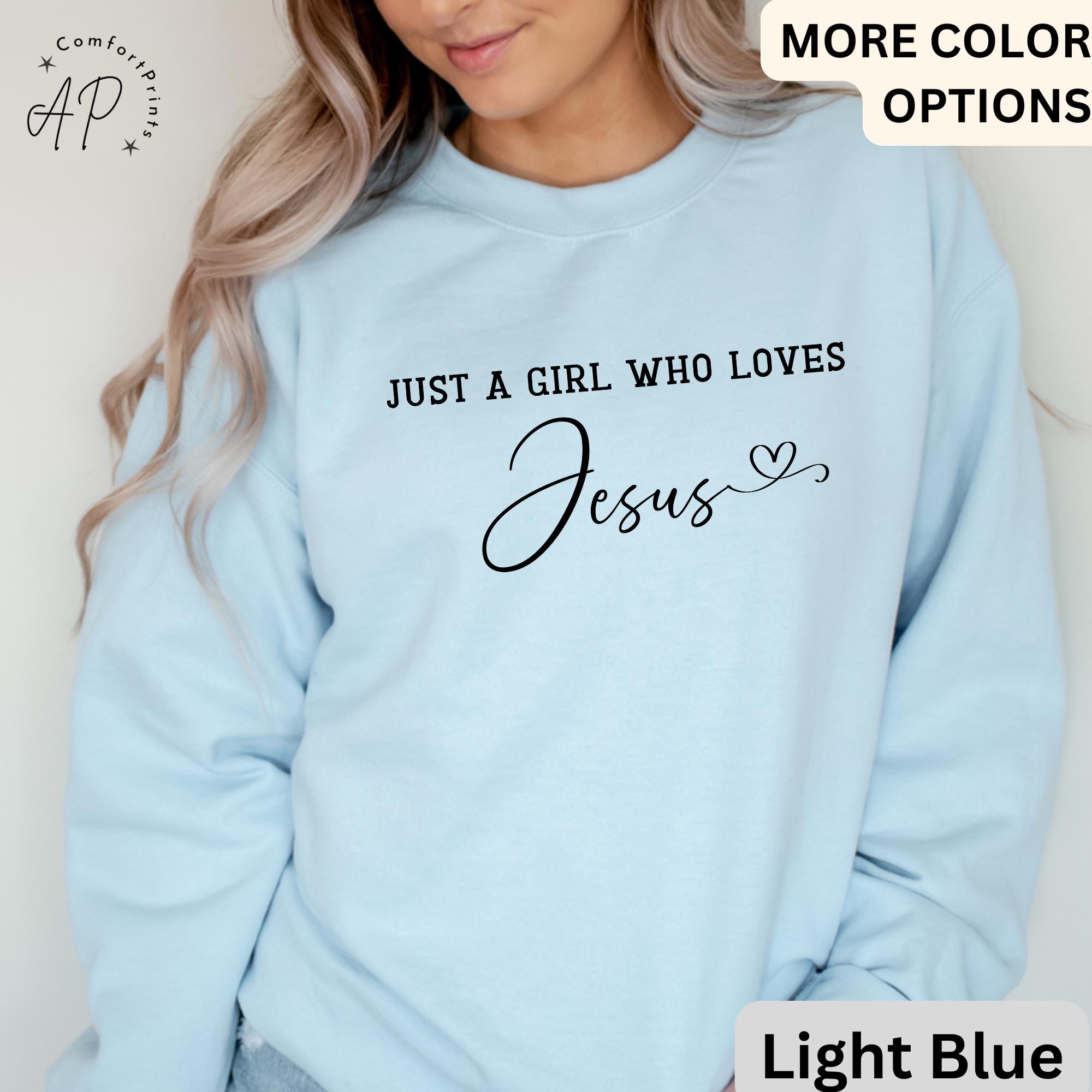 Jesus Lover Comfort Colors® Sweatshirt, Just A Girl Who Loves Jesus Sweater, Religious, Gift for Christian