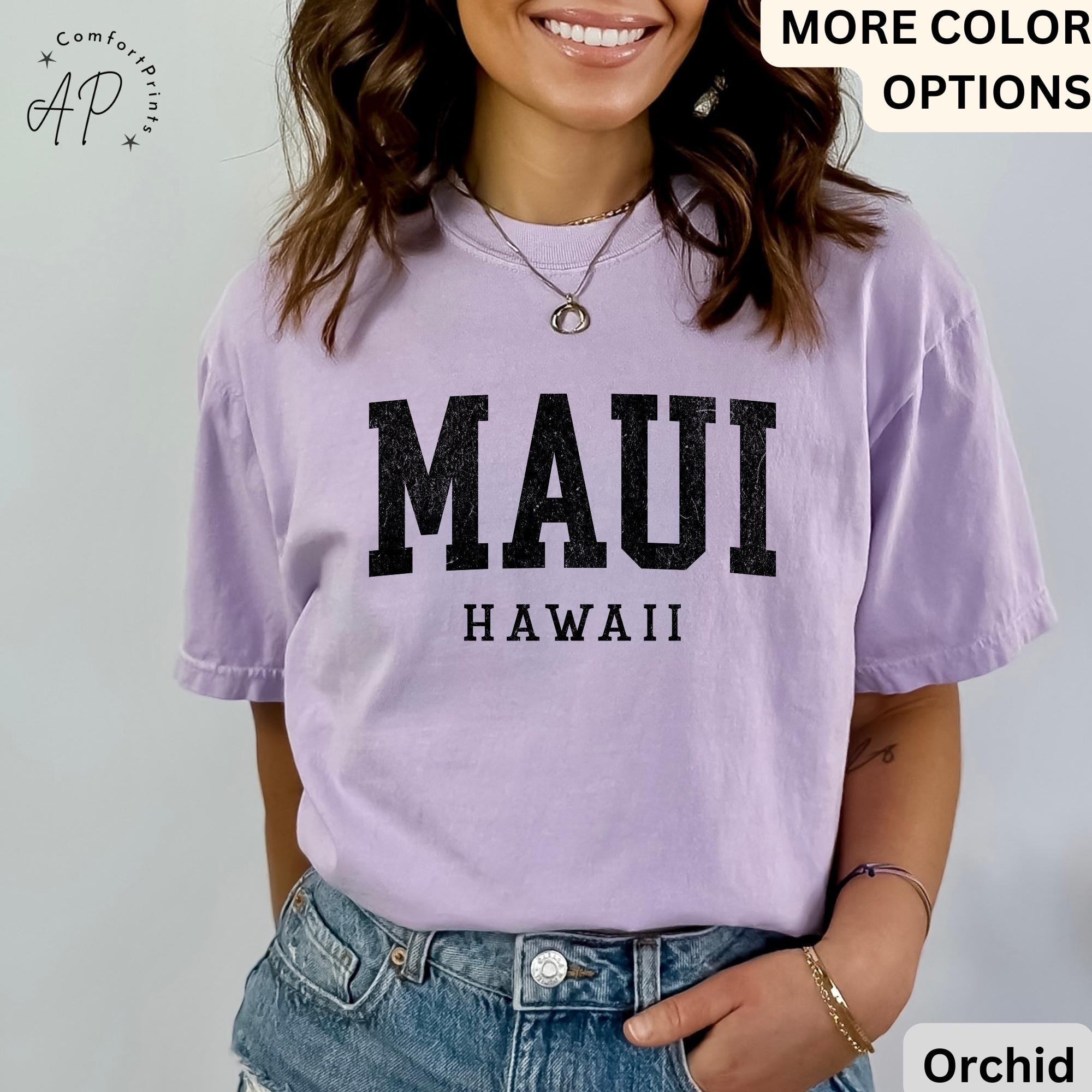 Maui Hawaii Comfort Colors® T-Shirt, Maui HI Vacation Trip Shirt, State of Hawaii Tee, Gift for Hawaiian Honeymoon