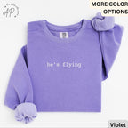 Pilot Wife Comfort Colors® Sweatshirt, He's Flying Sweater, Pilot Girlfriend, Gift for Pilot Fiancé
