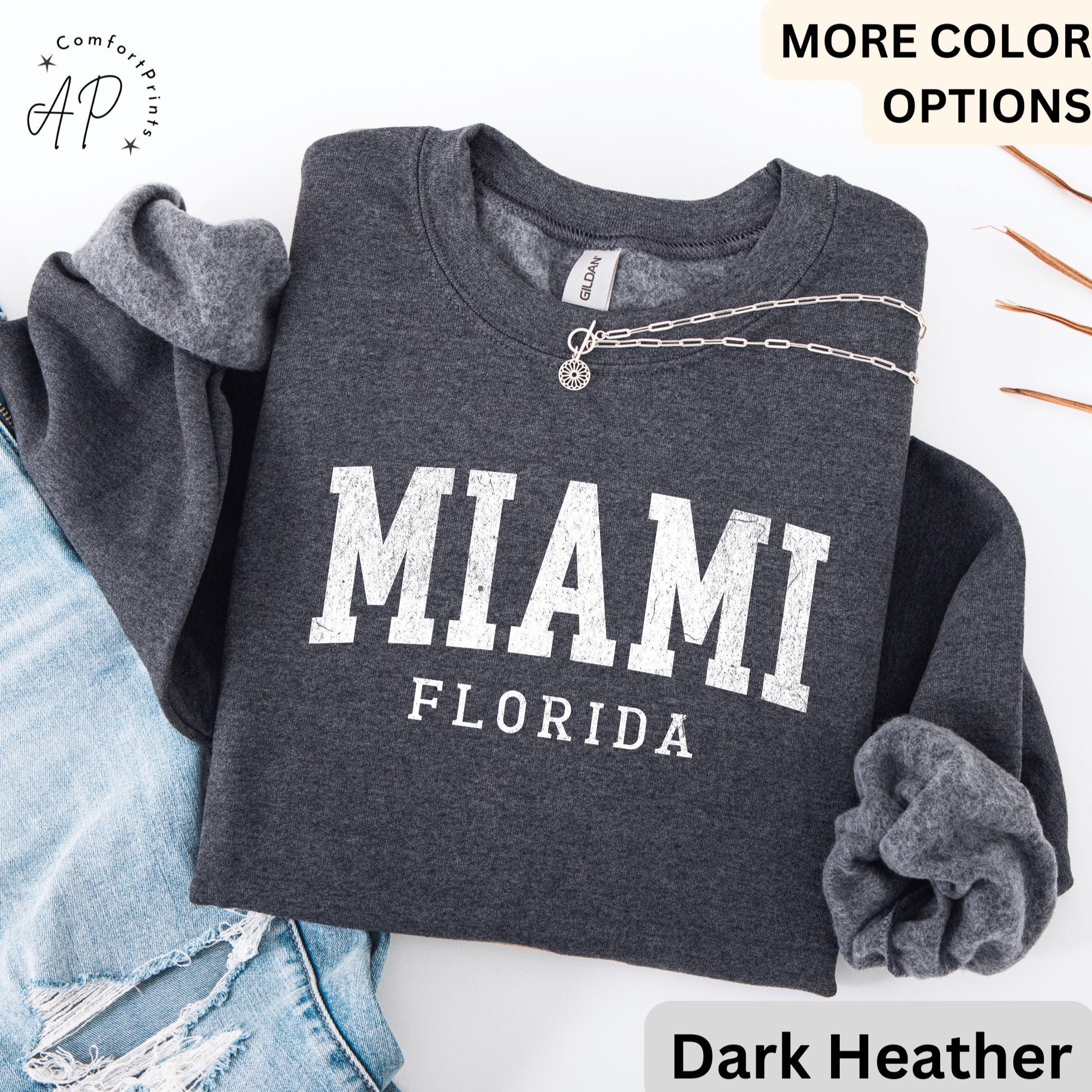 Miami Florida Comfort Colors® Sweatshirt, Miami FL Travel Souvenir Sweater, State of Florida, Gift for Florida Girl Trip