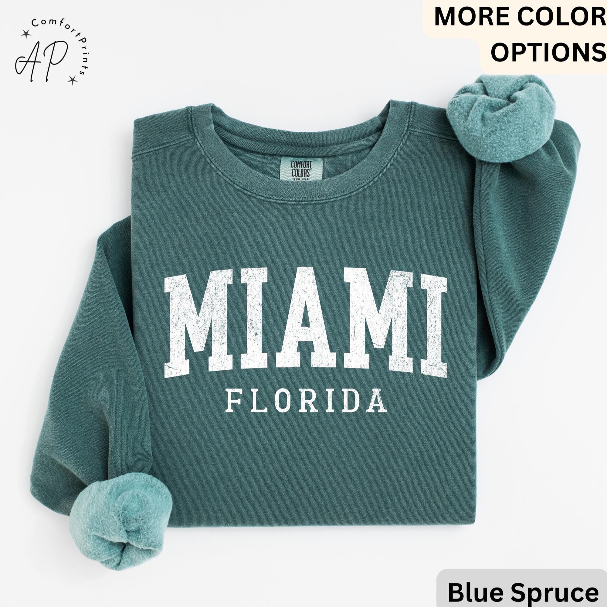 Miami Florida Comfort Colors® Sweatshirt, Miami FL Travel Souvenir Sweater, State of Florida, Gift for Florida Girl Trip